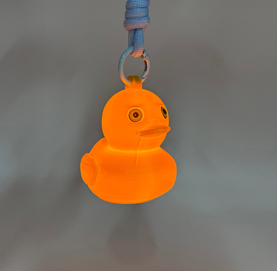3D Printed Bright Gold 2026 Duck Pendant Lamp, Cute Duck Night Light, Stylish Keychain Lamp