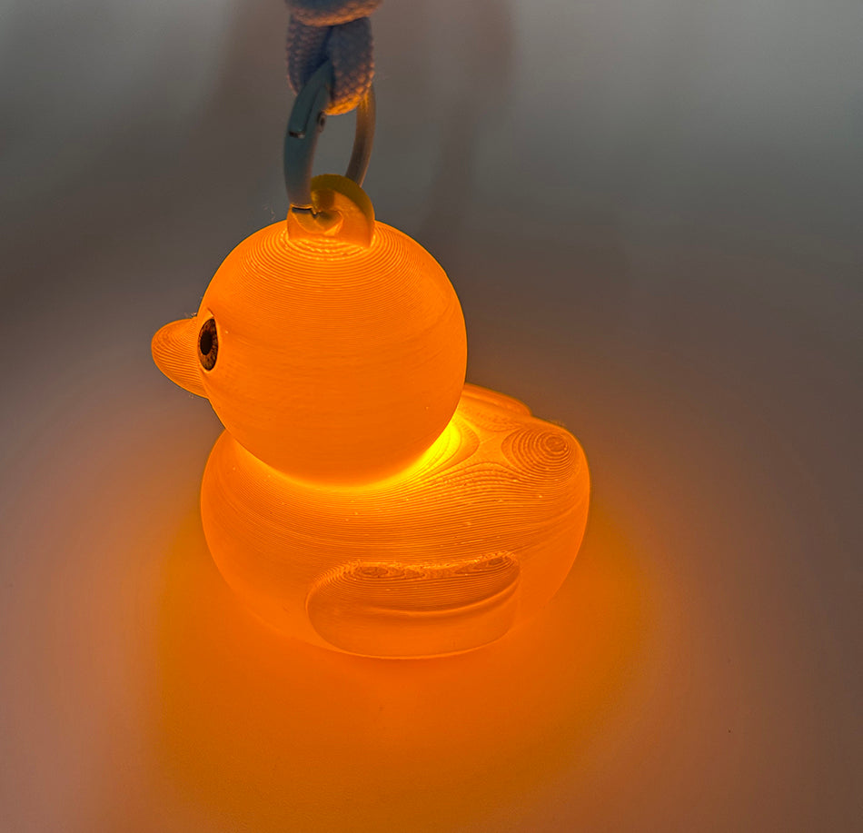 3D Printed Bright Gold 2026 Duck Pendant Lamp, Cute Duck Night Light, Stylish Keychain Lamp