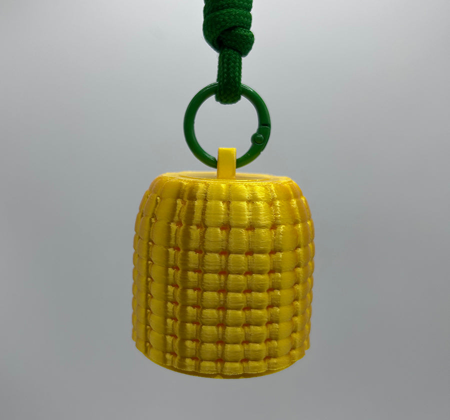 3-pack of 3D printed gold corn-shaped lamp keychain pendant night light ambient light warm light button batteries