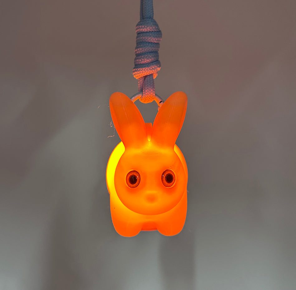 3D Printed 2026 Bunny Pendant Lamp with Orange-Yellow Gradient Color: Stylish and Cute Bunny Keychain Lamp