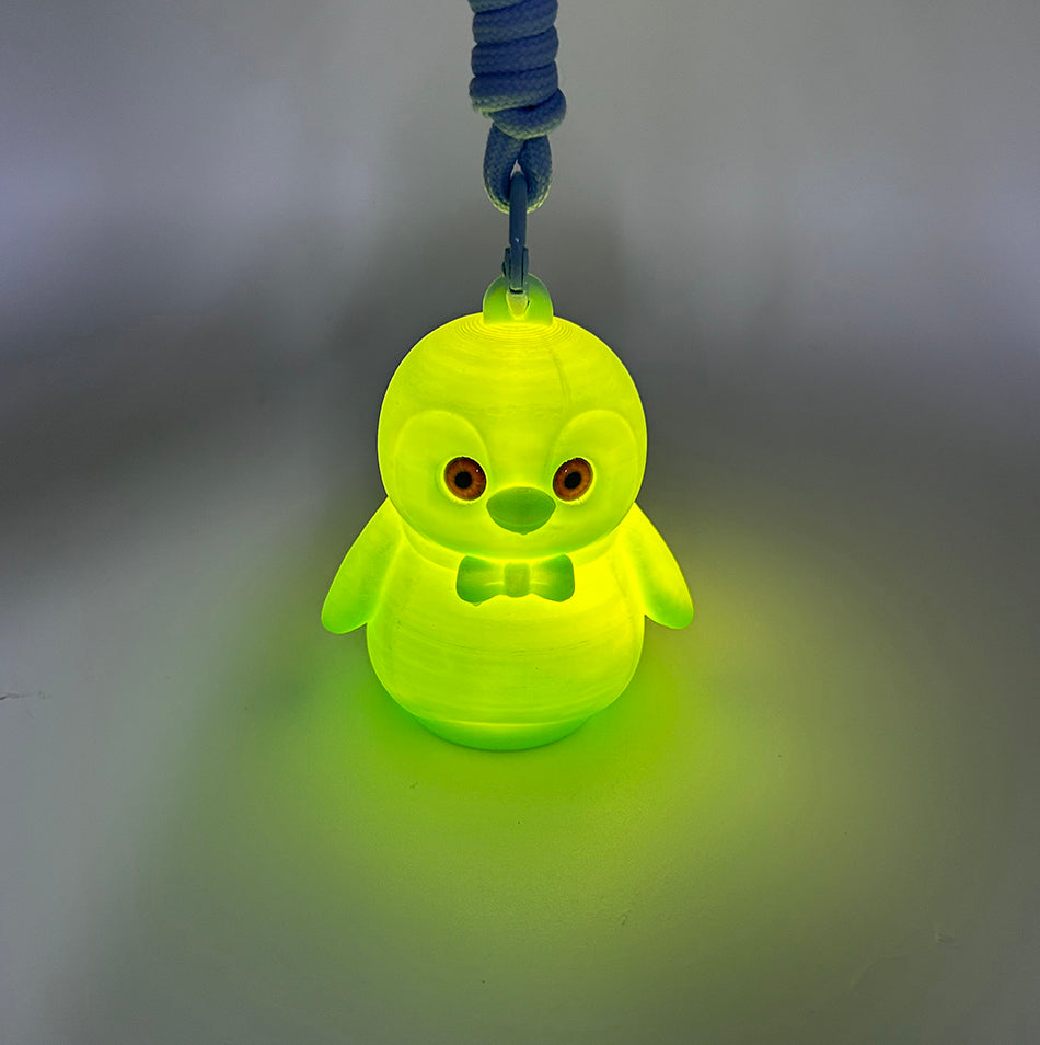 3D Printed Green and White Gradient Penguin 2026 Pendant Night Light Ambient Light Fashion Keychain Pendant Light