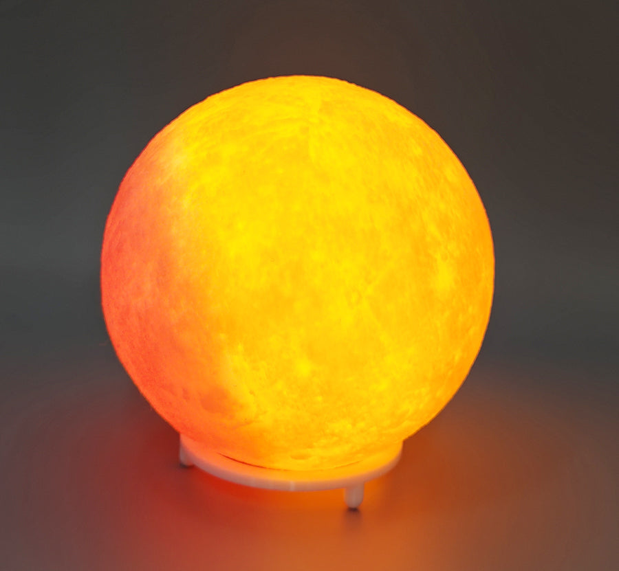 3D Printed Moon Lamp, 14mm Diameter, USB Powered