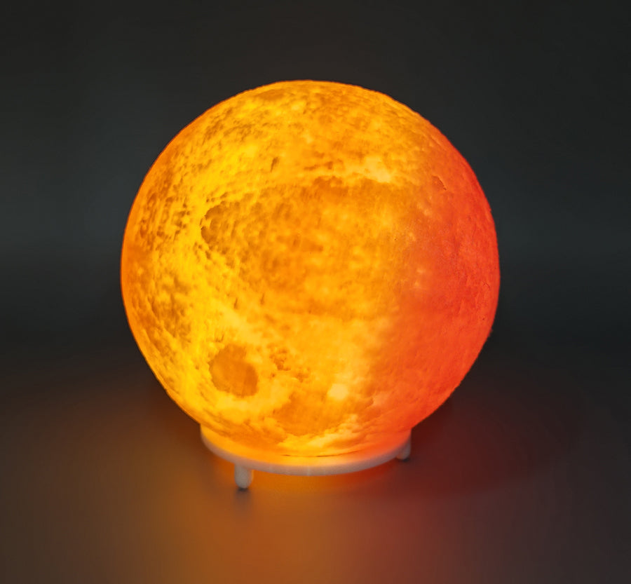 3D Printed Moon Lamp, 14mm Diameter, USB Powered