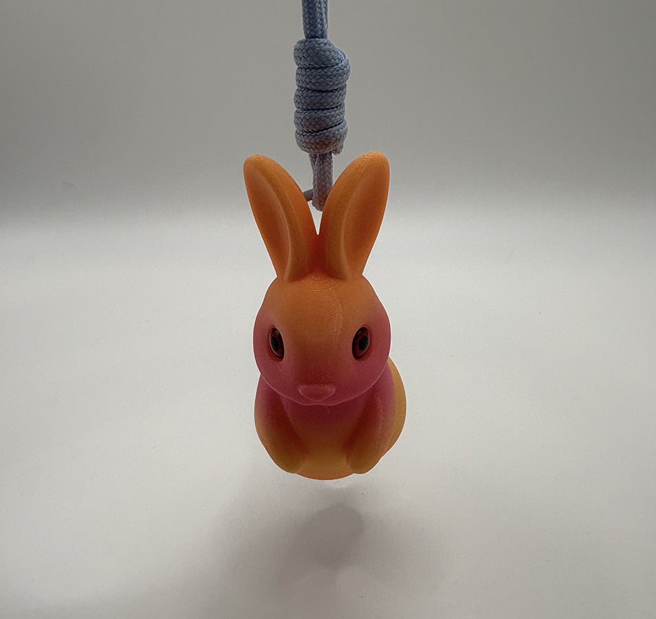 3D Printed Orange-Yellow Gradient 2026 Bunny Pendant Lamp, Cute Bunny Night Light, Stylish Keychain Lamp