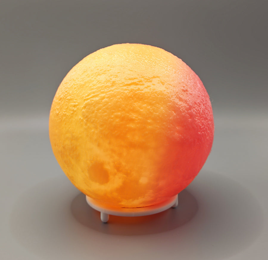 3D Printed Moon Lamp, 14mm Diameter, USB Powered