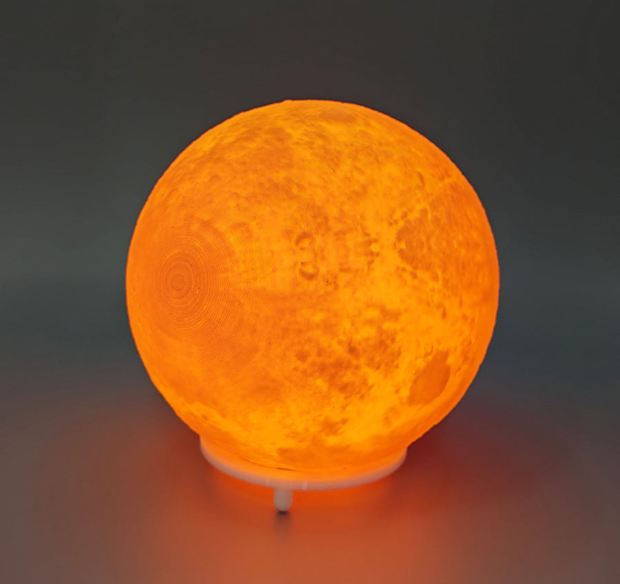 3D Printed Moon Lamp, 14mm Diameter, USB Powered