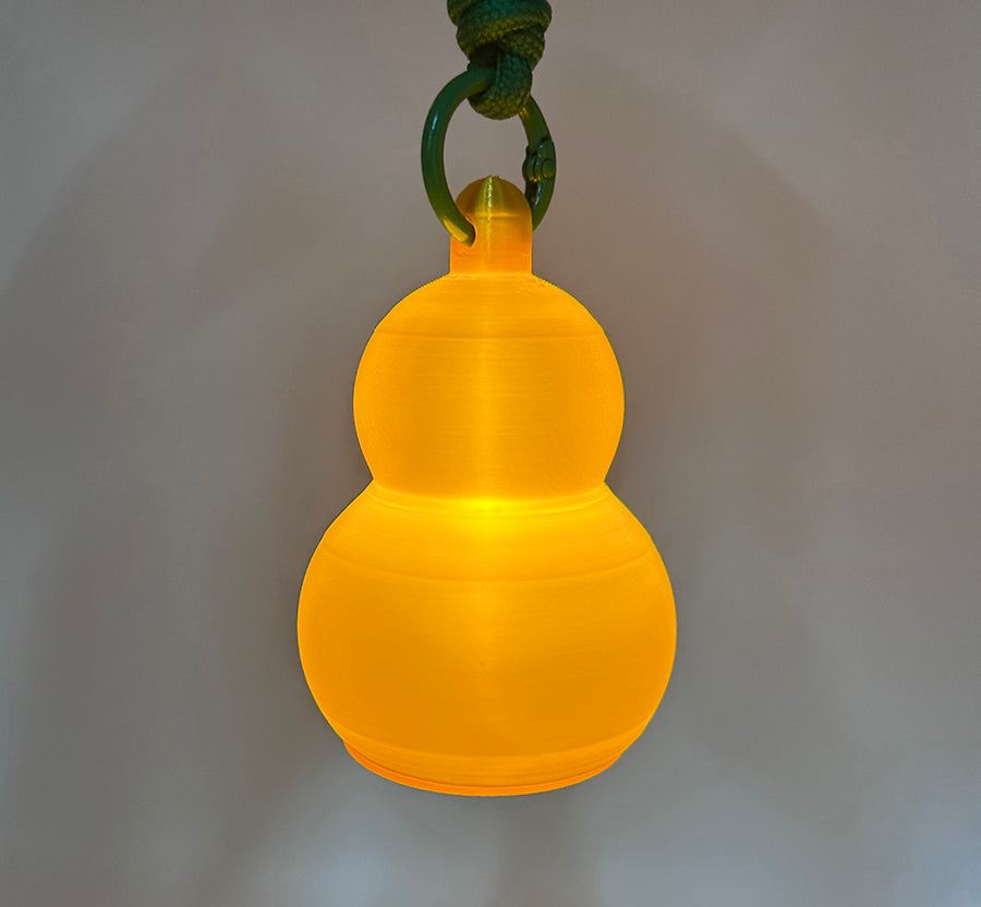3D Printed Gold Gourd-Shaped Lamp Keychain Pendant Night Light Ambient Light Warm Light Button Battery Pack (2 Pack)