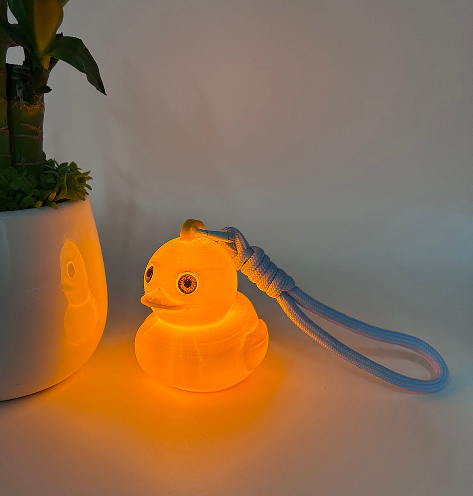 3D Printed Bright Gold 2026 Duck Pendant Lamp, Cute Duck Night Light, Stylish Keychain Lamp