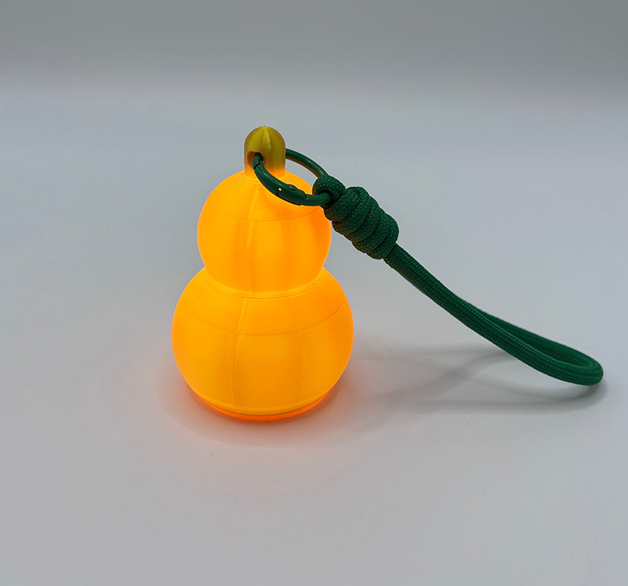 3D Printed Gold Gourd-Shaped Lamp Keychain Pendant Night Light Ambient Light Warm Light Button Battery Pack (2 Pack)