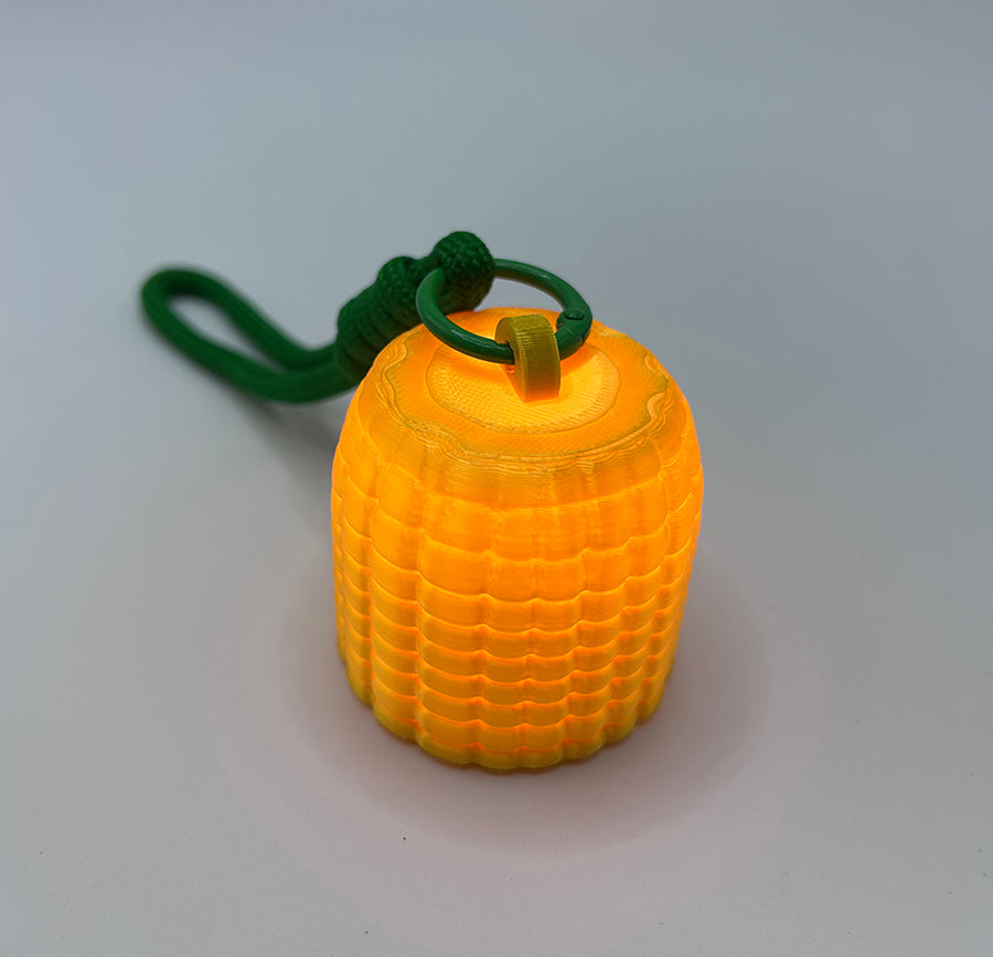 3-pack of 3D printed gold corn-shaped lamp keychain pendant night light ambient light warm light button batteries