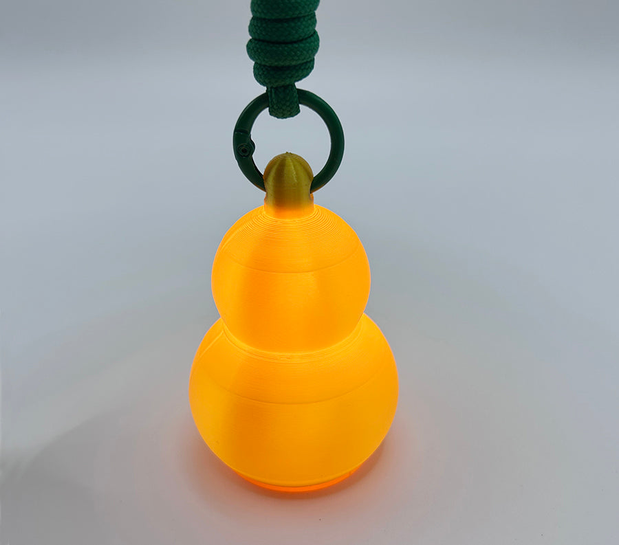 3D Printed Gold Gourd-Shaped Lamp Keychain Pendant Night Light Ambient Light Warm Light Button Battery Pack (2 Pack)