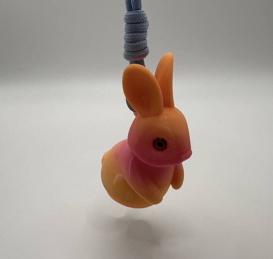 3D Printed Orange-Yellow Gradient 2026 Bunny Pendant Lamp, Cute Bunny Night Light, Stylish Keychain Lamp