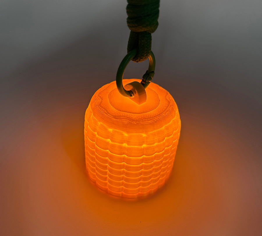 3-pack of 3D printed gold corn-shaped lamp keychain pendant night light ambient light warm light button batteries