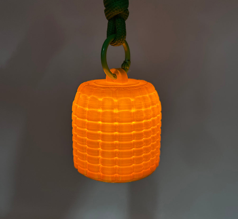 3-pack of 3D printed gold corn-shaped lamp keychain pendant night light ambient light warm light button batteries