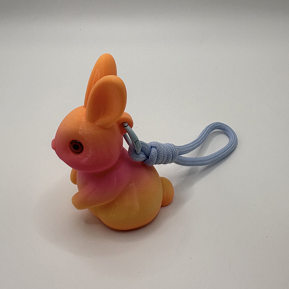 3D Printed Orange-Yellow Gradient 2026 Bunny Pendant Lamp, Cute Bunny Night Light, Stylish Keychain Lamp