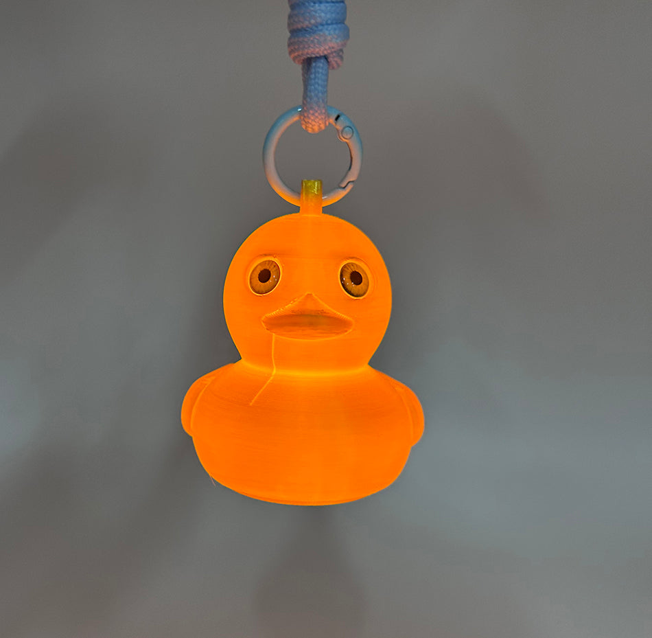 3D Printed Bright Gold 2026 Duck Pendant Lamp, Cute Duck Night Light, Stylish Keychain Lamp