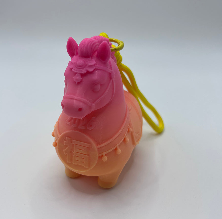 3D Printed Gold Chubby Horse Shaped Lamp Keychain Pendant Night Light Ambient Light Warm Light Button Battery