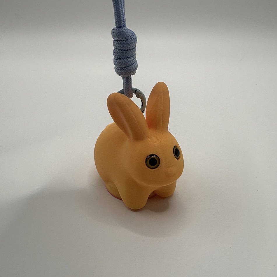 3D Printed 2026 Bunny Pendant Lamp with Orange-Yellow Gradient Color: Stylish and Cute Bunny Keychain Lamp