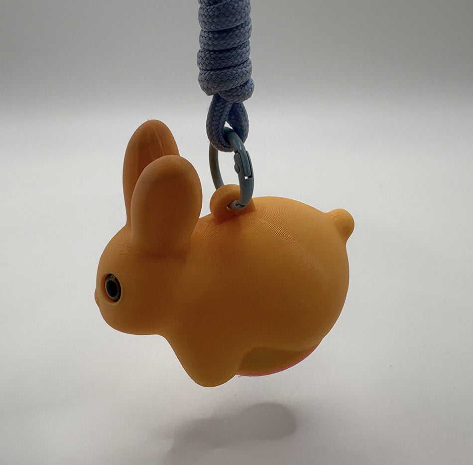 3D Printed 2026 Bunny Pendant Lamp with Orange-Yellow Gradient Color: Stylish and Cute Bunny Keychain Lamp