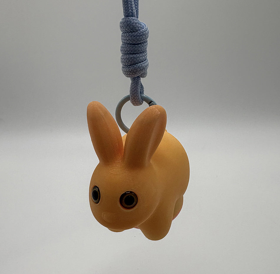 3D Printed 2026 Bunny Pendant Lamp with Orange-Yellow Gradient Color: Stylish and Cute Bunny Keychain Lamp